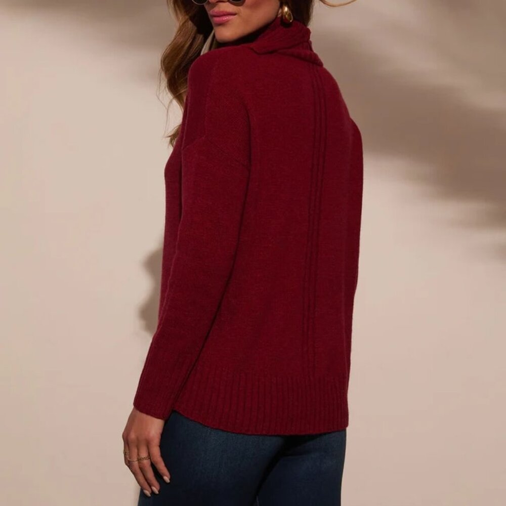 Vici Keyla Burgundy Turtleneck Sweater